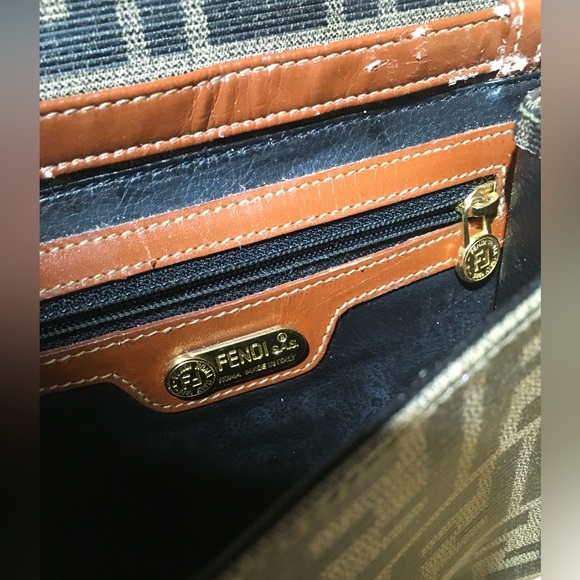 Fendi Vintage Zucca Convertible Clutch Crossbody Shoulder Handbag Small - Picture 15 of 16